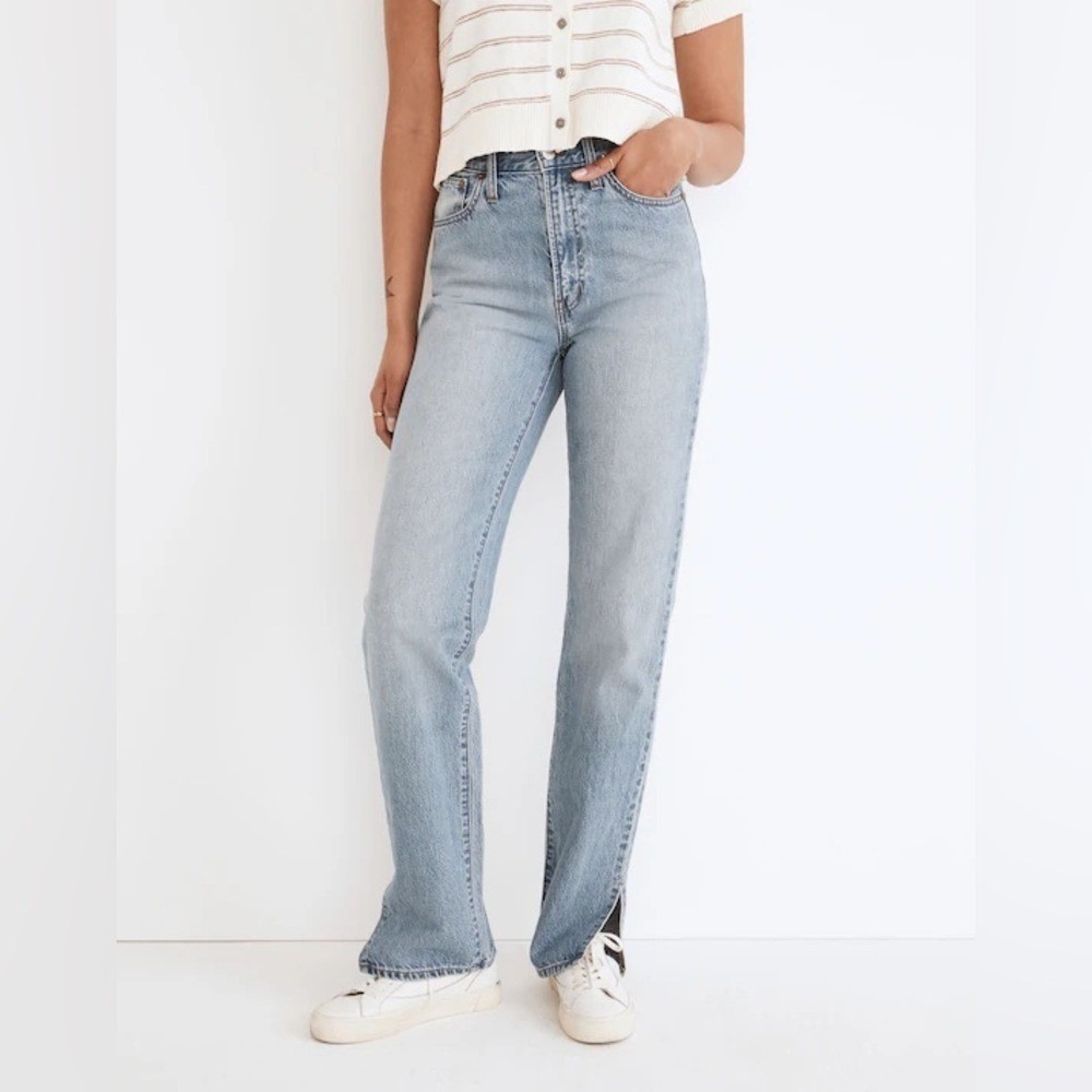 Madewell‎ The Perfect Vintage Straight Jean in Applefield Wash Side Slit Edition